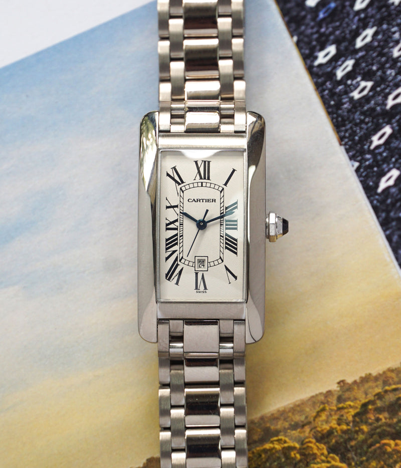 Tank Americaine Medium 18K White Gold Bracelet