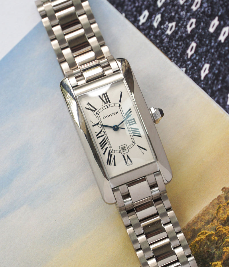 Tank Americaine Medium 18K White Gold Bracelet