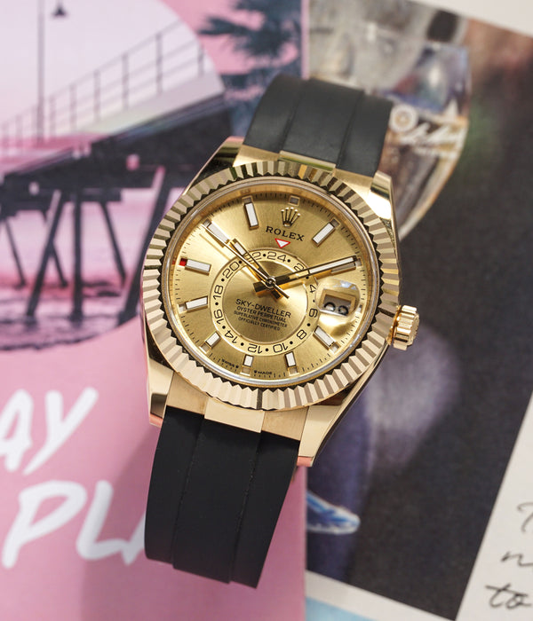 Skydweller Oysterflex Yellow Gold