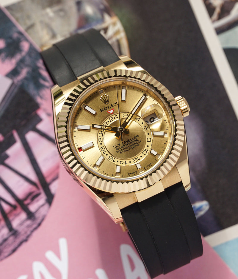 Skydweller Oysterflex Yellow Gold