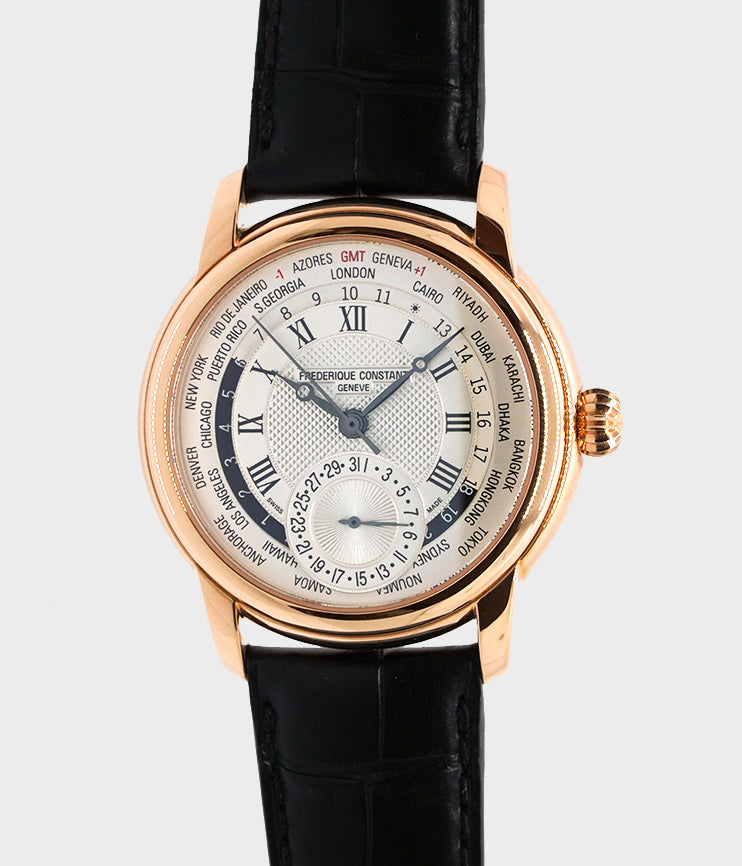 Worldtimer Silver Dial Rose Gold-Plated